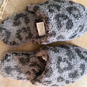 Barefoot Dreams Charcoal Fuzzy Slippers